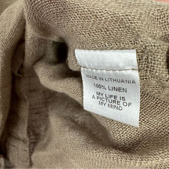 Flax tan linen shirt size small - Picture 4 of 5